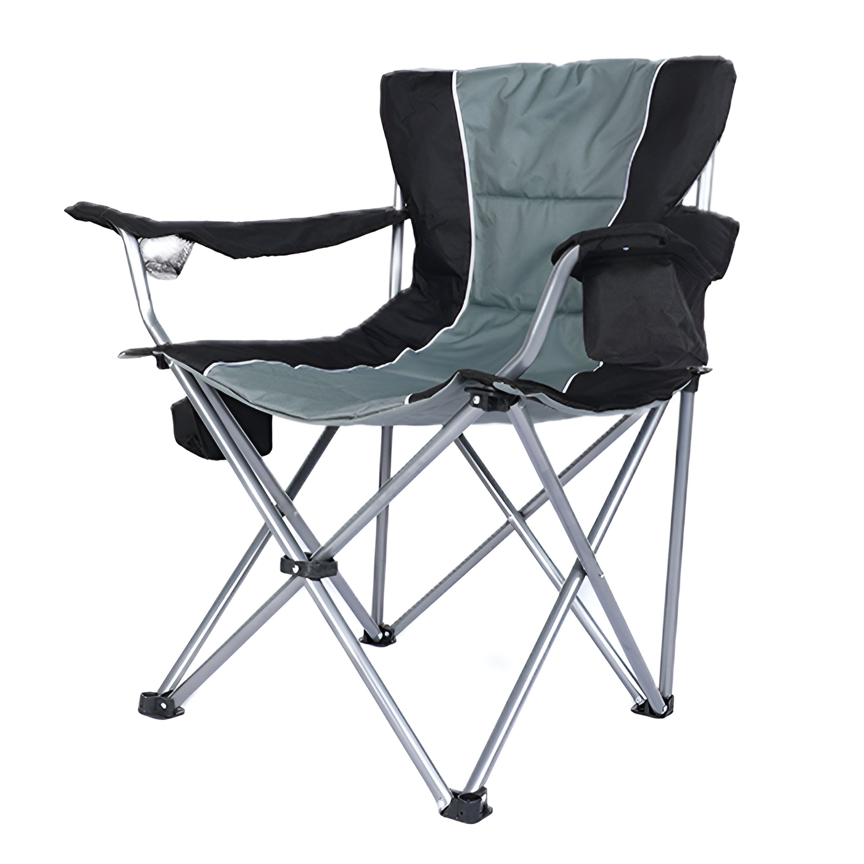 YSSOA Oversized Camping Folding Chair with Cup Holder, Side Cooler Bag, Heavy Duty Steel Frame Fully P Added Quad Armchair for Outdoors, 1-Pack, Grey YSSOA Oversized Camping Folding Chair with Cup Holder, Side Cooler Bag, Heavy Duty Steel Frame Fully P Added Quad Armchair for Outdoors, 1-Pack, Grey