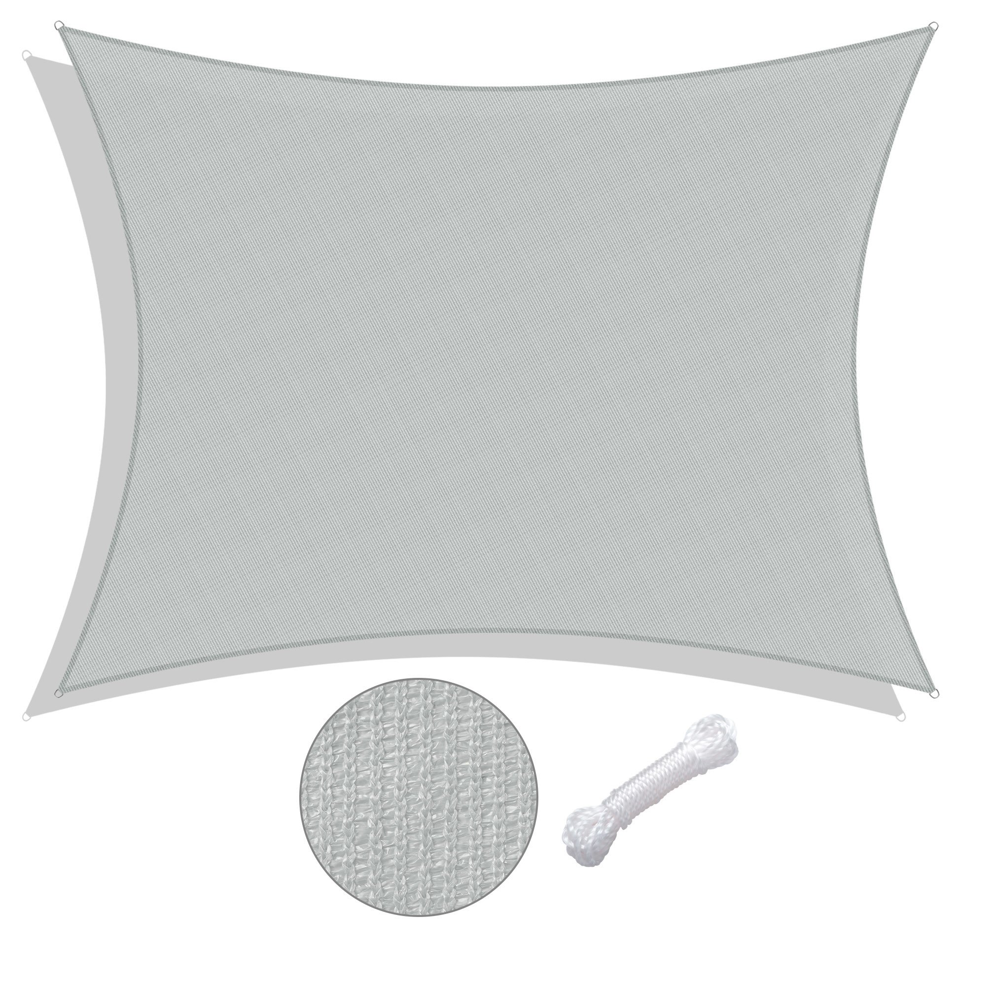 13'x10' Rectangle Sun Shade Sail/Cload Gray 13'x10' Rectangle Sun Shade Sail/Cload Gray